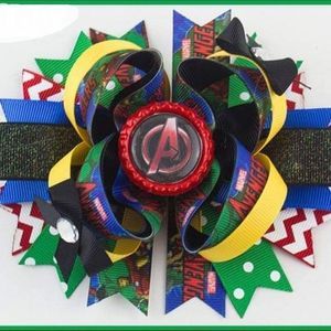 4.5 INCH CAPTAIN AMERICA HAIRBOW